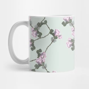 Roses Collage, green, pink, purple, floral, flowers, leaves, botanical, pattern, decor, art, TeePublic Mug